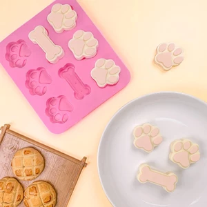 Cc 3D Máy Nướng Bánh Khuôn Dụng Cụ Nướng Bánh 3D Hình Dấu Chân Chó Làm Bánh