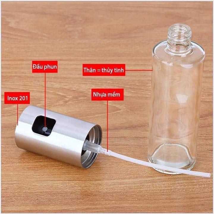 Bình xịt dầu ăn Lock&Lock CKO109 dung tích 100ML bằng thủy tinh kèm phễu và cọ rửa - BABYHOPHCM