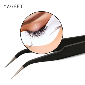 MAGEFY Nhíp Kẹp Bấm Mi Chống Tĩnh Điện Bằng Thép Không Gỉ