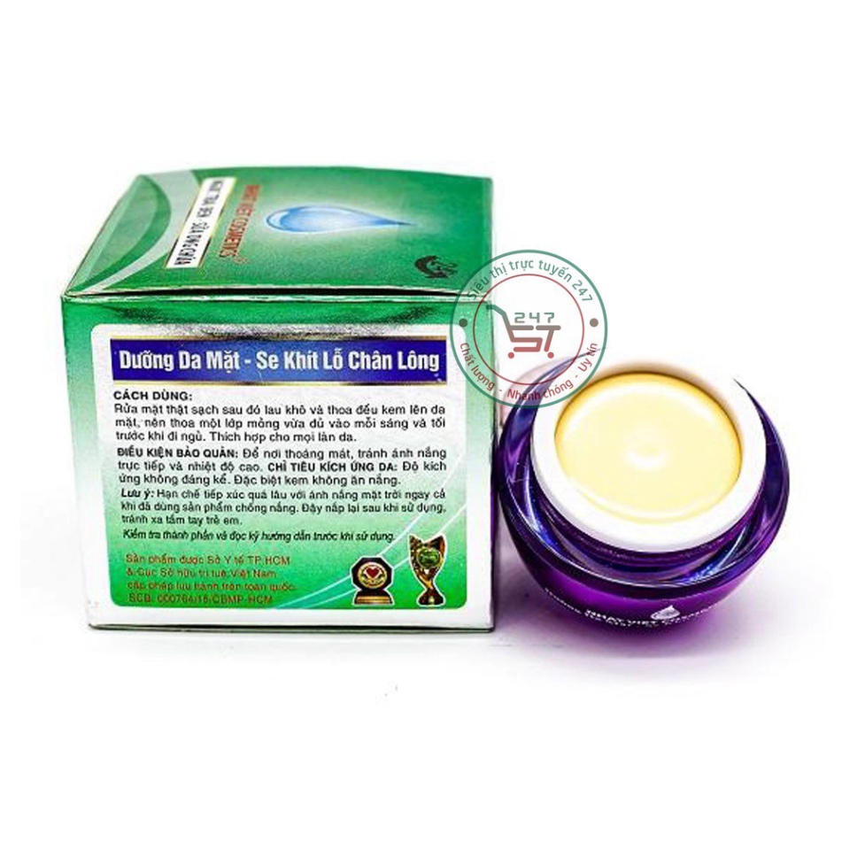 Kem dưỡng Trắng da mặt Se khít lỗ chân lông Ngọc Trai Đen sữa ong chúa Nhật Việt V6 8g (Xanh lá-xám)