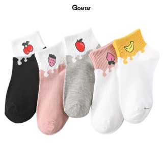 Set 5 đôi vớ nữ cổ ngắn GOMTAT họa tiết cute, chất liệu cotton mềm mịn hút ẩm thoáng khí khử mùi chân - UYE-CB082