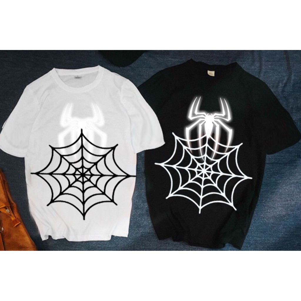 Áo thun Stee Cổ tròn Phản Quang Nhện Spider ICVCVNI Unisex