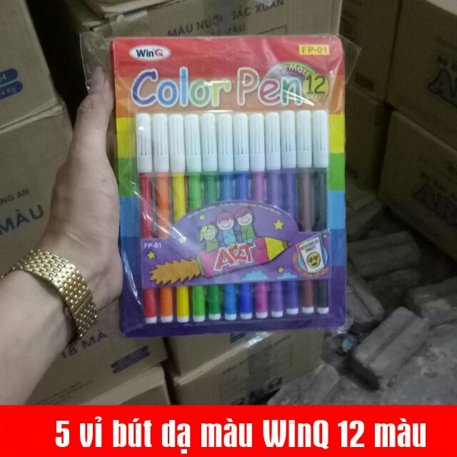 5 Vỉ Bút Dạ Màu Cao Cấp, Bút Lông Màu 12 Màu | Shopee Việt Nam
