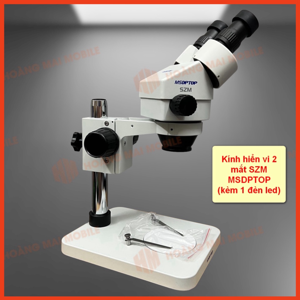 Kính hiển vi 2 mắt SZM MSDPTOP 7045P độ phóng đại 7X-45X kèm đèn, thị kính WF10X/20mm