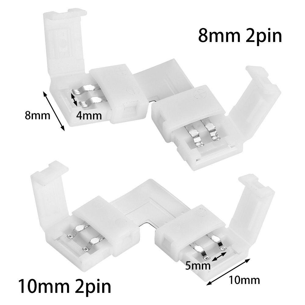 YOFFOR 1 / 5 / 10 Cái Đầu Nối Dải LED Kẹp Khớp Nối Góc Hàn Miễn Phí 8mm 10mm