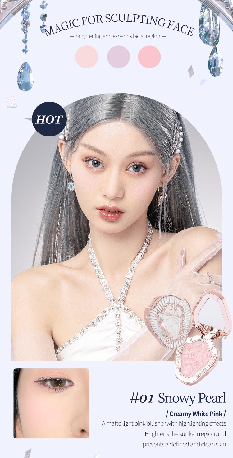 Mô tả Phấn má hồng FLOWER KNOWS trang điểm tự nhiên 3 màu tùy chọn cao cấp 5g - 5