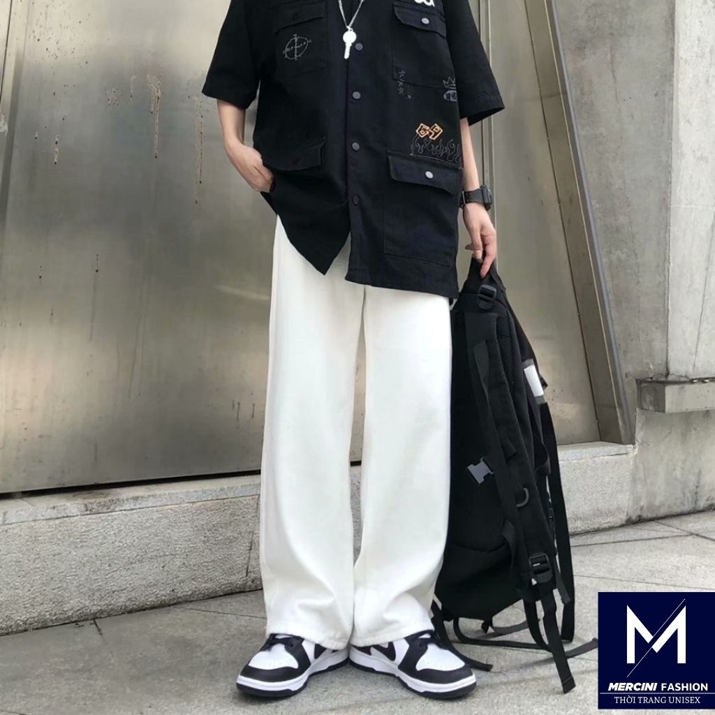 Quần Jean nam MERCINI quần ống rộng nam cao cấp dáng baggy suông cực ...