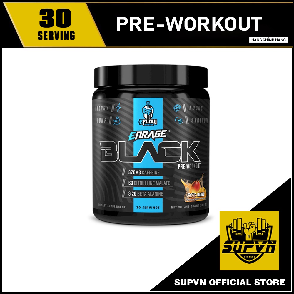 EFlow Nutrition NEW ENRAGE BLACK® Clinically Dosed