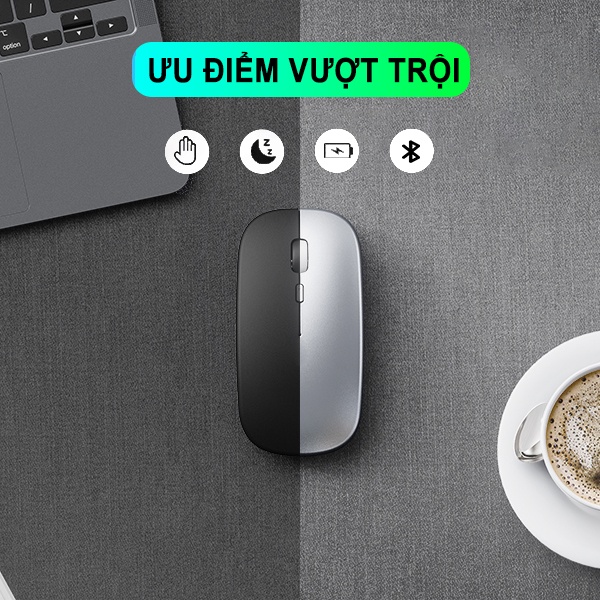 Chuột máy tính bluetooth không dây SIDOTECH INPHIC M1P tắt tiếng chống ồn pin sạc lần laptop tablet mabook văn phòng | BigBuy360 - bigbuy360.vn