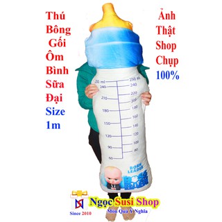 [ ẢNH THẬT BAO GIÁ] GẤU BÔNG Gối Ôm Bình Sữa 3D ĐẠI 1M Cao Cấp [ BÁN LẺ GIÁ SÌ]
