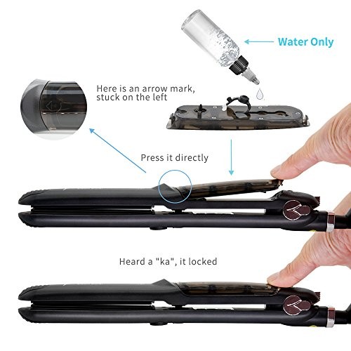 Máy duỗi tóc hơi nước chuyên nghiệp Máy duỗi tóc bằng gốm hơi tóc bằng sắt phẳng Đường may tóc Máy uốn tóc Dụng cụ tạo kiểu tóc