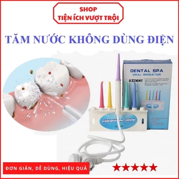 Tăm nước cơ, 5 đầu tăm cho gia đình, không dùng điện, dùng nước trực tiếp, vệ sinh kẽ răng bằng nước-Tiện Ích Vượt Trội