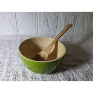 bát trộn kem đắp mặt nạ làm bằng tre.