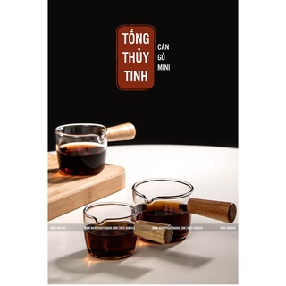 TỐNG THỦY TINH CÁN GỖ MINI NHỎ CỰC XINH - DUNG TÍCH 50ML