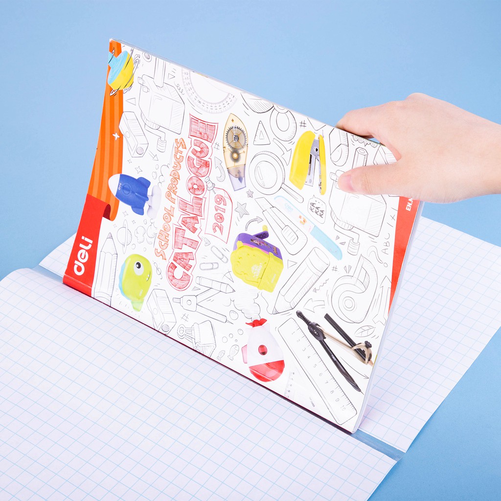 Decal bọc vở trong suốt Deli - 10 chiếc - Chống nước, chống bụi - Phù hợp với nhiều loại sách vở cho học sinh các cấp