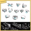 Set 11 nhẫn đính đá ngọc lam giả phong cách boho cổ điển cho nữ