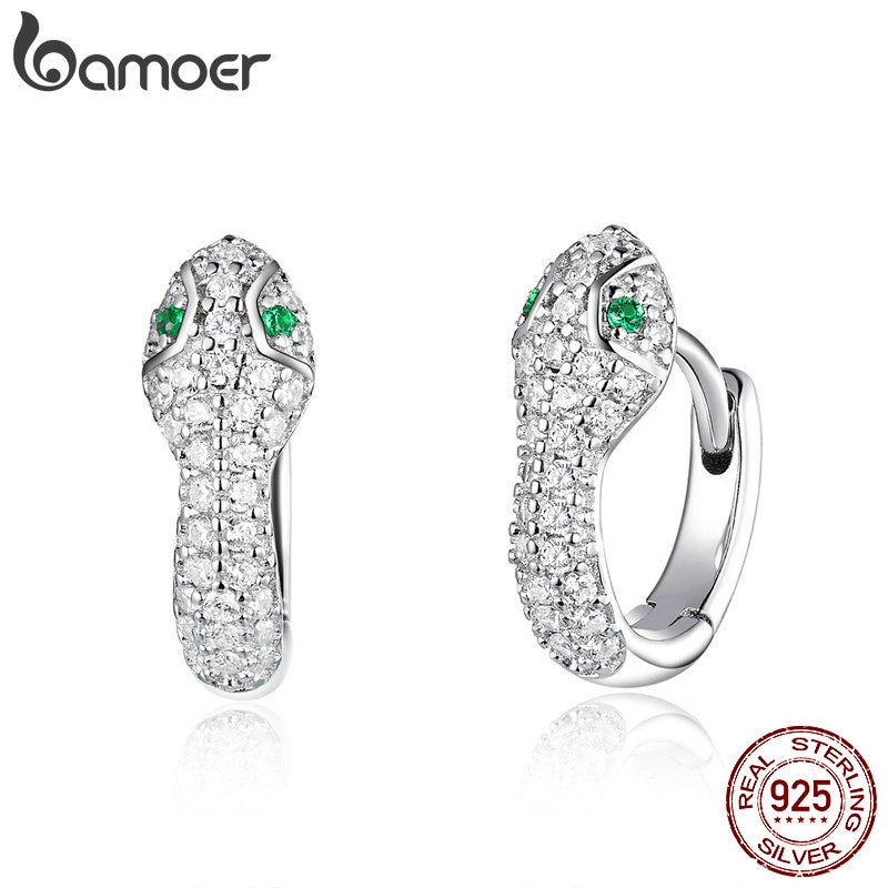 Bamoer Bông Tai bạc 925 Hình Rắn Sang Trọng sce922