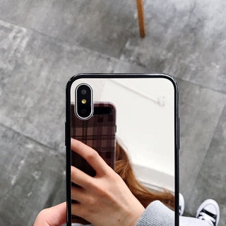 Ốp Điện Thoại Gương Cạnh Đen Cho iPhone 16 15 14 13 12 11 Pro MAX X XS MAX XR Vỏ Bảo Vệ TPU Mềm Cho iPhone 6s 7 8 PLUS Ốp Gương
