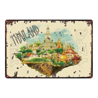 2020 Tarvel Thành Phố Tín Hiệu Bangkok Mảng Bám Kim Loại Vintage Voi Tấm Kim Loại Cho Tường Poster Thanh Nghệ Thuật Trang Trí Nhà DU-58851A