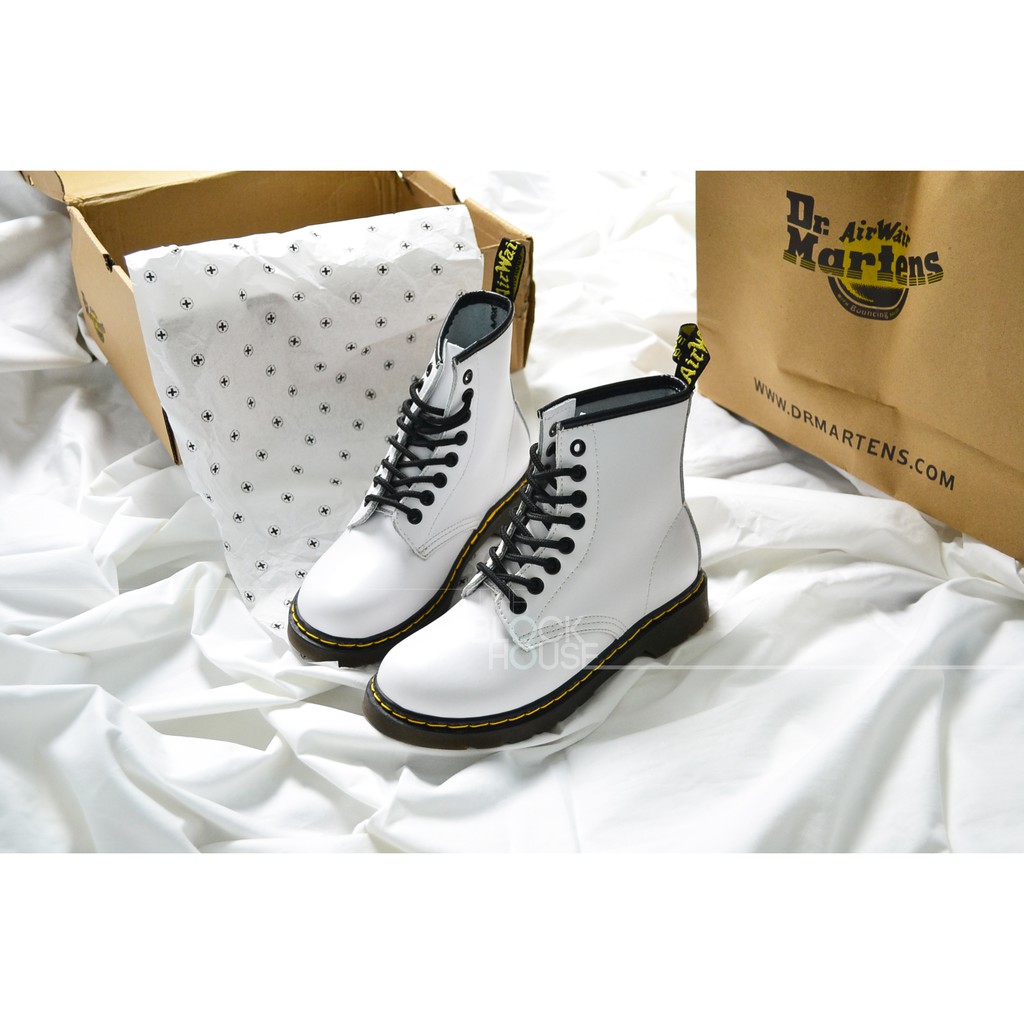 GI Y DR MARTENS 1460 8 EYE WHITE Drmartens tr ng cao c Shopee