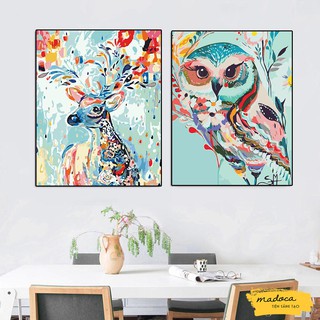 Tranh số hóa tự tô Madoca có khung 40x50cm Sắc Màu T05 và T188