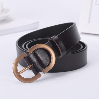 Thắt lưng, dây nịt thời trang nữ, bản rộng 2.8cm, da thật, đầu khóa hợp kim mạ màu đồng W28
