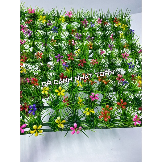 THẢM CỎ NHÂN TẠO CÓ BÔNG TRANG TRÍ HỒ CÁ NON BỘ 25X25CM