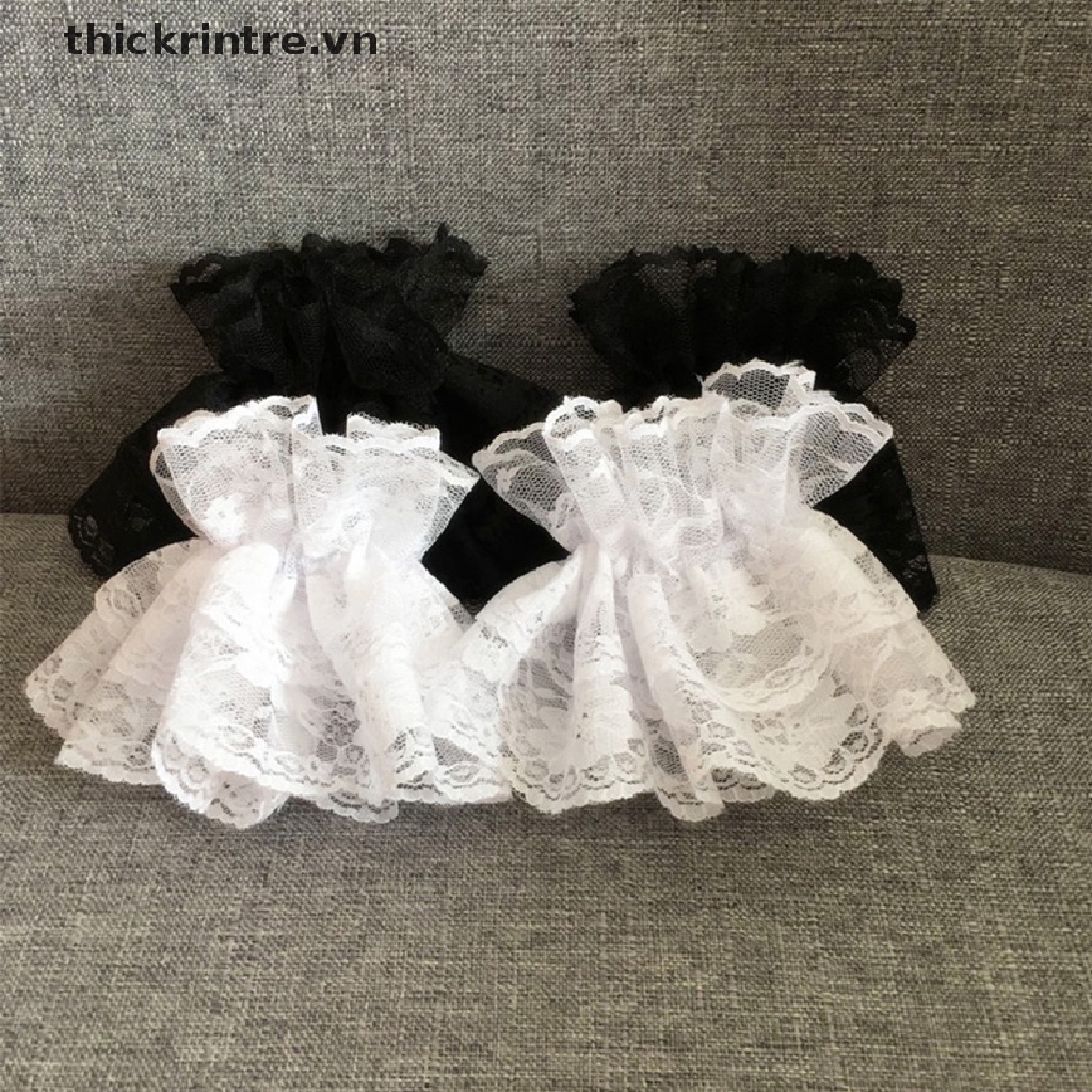 Găng Tay Ren Ngắn Co Giãn Phối Bèo Phong Cách Lolita