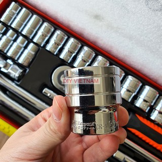 Bộ tuýp khẩu K-9770 hãng Kapusi 24 chi tiết hệ 1/2 inch chuyên để sửa xe máy, ô tô, máy móc, Bảo hành 12 tháng