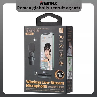 Bộ Microphone Live-Stream không dây Remax K02 cổng LaiNing (Đen)