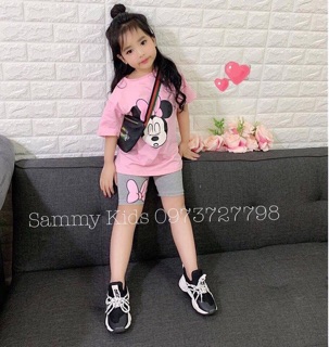 🧚🏻‍♀️🧚🏻‍♀️Set pé áo thun mickey + quần quá cute ❤️