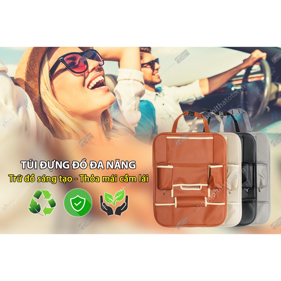 Túi Đựng Đồ Lưng Ghế Ô Tô CIND Da Pu Màu Đen