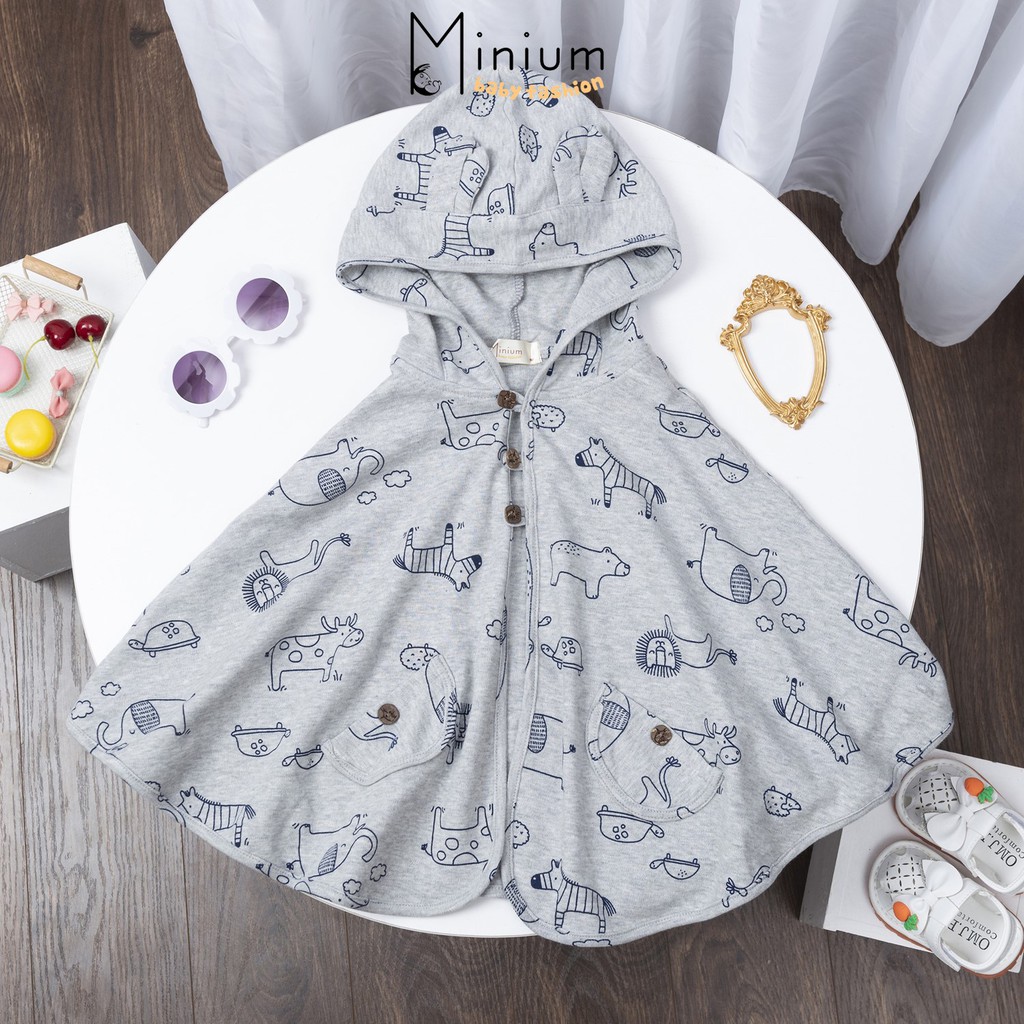 Áo choàng chống nắng bé trai, bé gái 0-6 tuổi Miniumbaby kiểu cánh dơi chất cotton form rộng