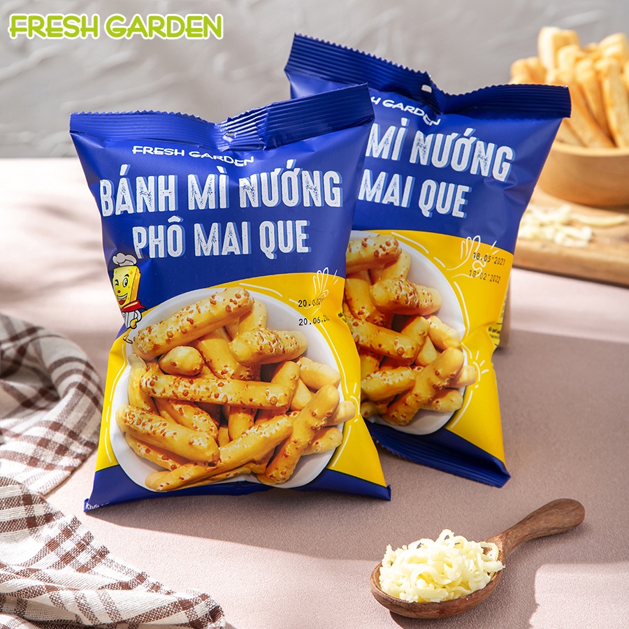 Set 6 Gói Snack Bánh Mì Nướng Phô Mai Que FRESH GARDEN Giòn Xốp Béo ...
