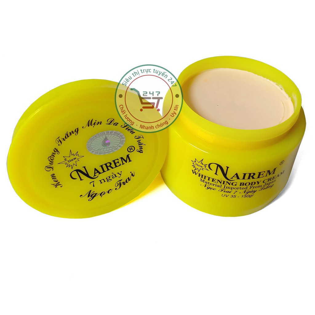 Kem body Trắng da toàn thân ngừa Lão hóa mờ Tàn nhang Nairem 150g (Vàng)