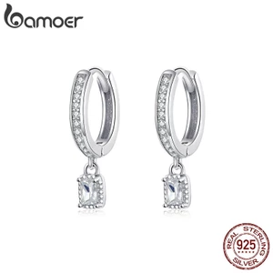 Bamoer Bông Tai bạc 925 Đính Đá cz Thời Trang bse157
