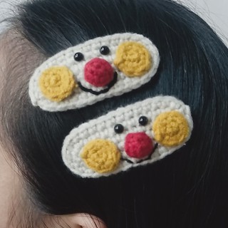 Kẹp tóc cute hình chú hề vui nhộn cho nữ và bé gái 6cm |Đồ kẹp tóc len ngộ nghĩnh |Shop Rô Handmade