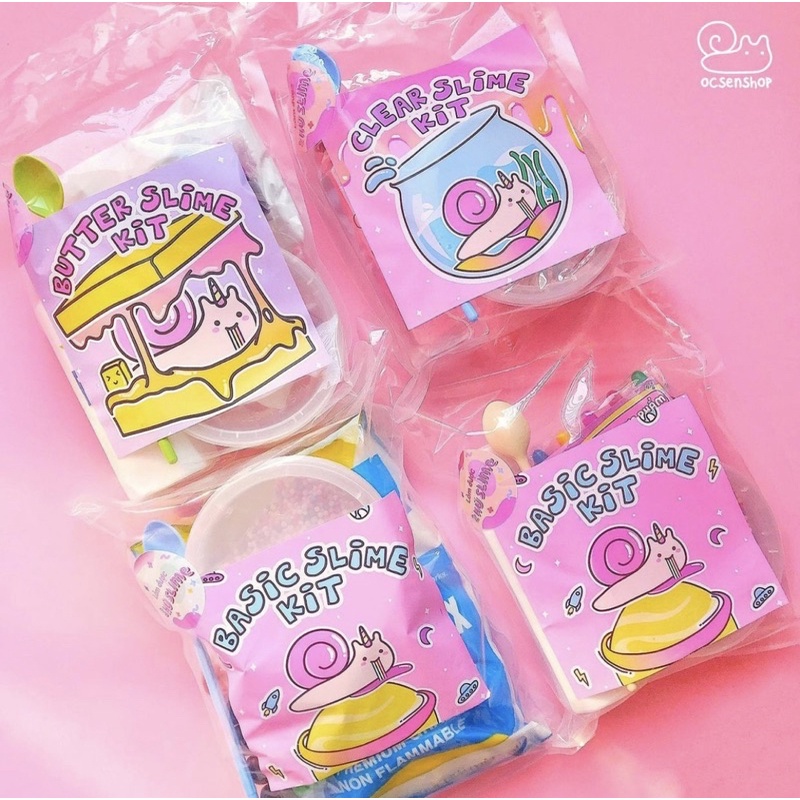 Bộ kit làm slime Ốc Sên - Basic slime - Butter slime- Clear slime - Đầy đủ dụng cụ