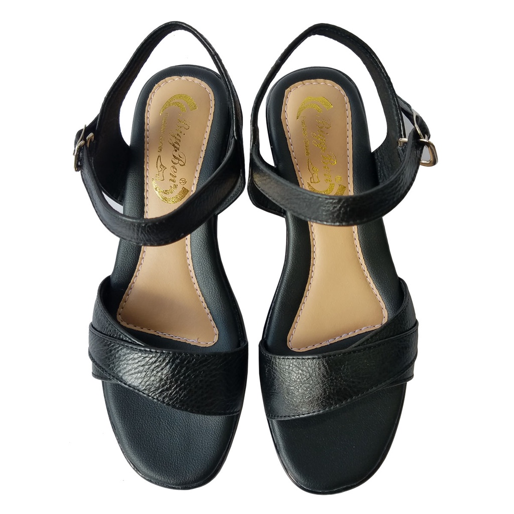 Giày Sandal Cao Gót Nữ Da Bò Thật BIGGBEN Cao 5 cm HKD539