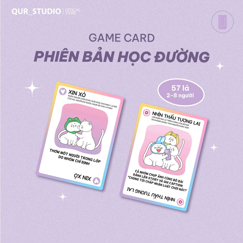 Combo Bộ Bài Tình Yêu Our Memories + Bộ Bài Mèo Nổ Học Đường Our Moments Dành Cho Cặp Đôi, Nhóm Bạn Bởi QUR STUDIO
