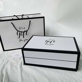 (30*20*11 cm) Hộp quà size to Gift for you đựng giày dép, túi xách, quần áo,hộp quà bất ngờ, kèm phụ kiện lãng mạn
