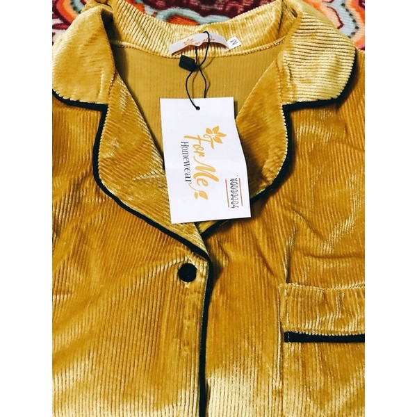 Bộ đồ ngủ,mặc nhà Pijama Nhung Tăm cao cấp mềm mịn và bền màu hãng ForMe
