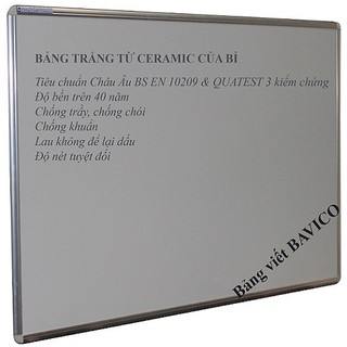 Bảng trắng từ ceramic của Bỉ treo tường - trơn (Bavico)