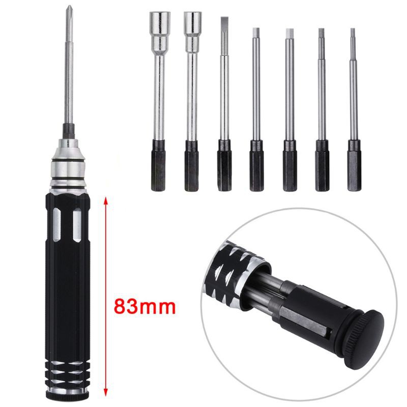 Bộ Dụng Cụ Tua Vít Lục Giác Hợp Kim Nhôm 8 Trong 1 Cho Mô Hình Điều Khiển Từ Xa