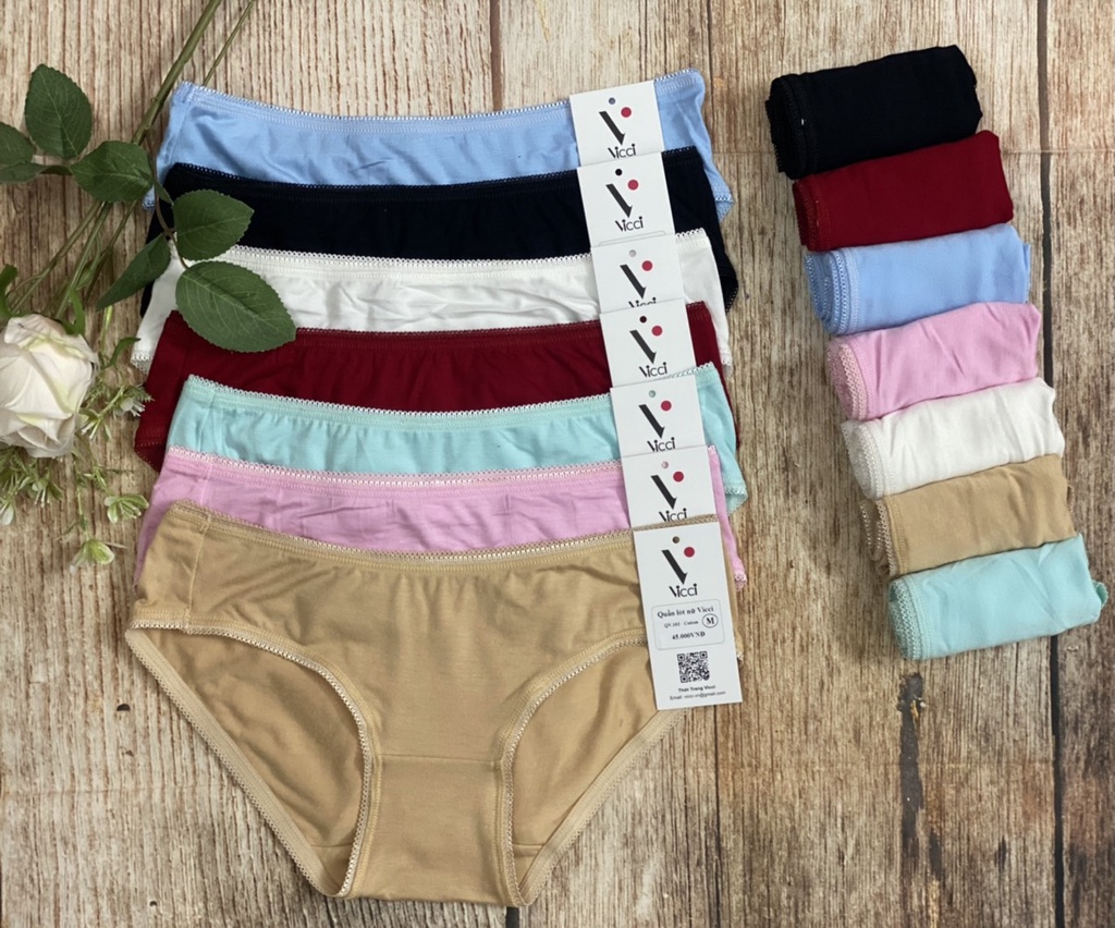 Mô tả Quần lót nữ cotton cao cấp Vicci QV.102 -105 mềm mại, êm ái, kháng khuẩn khử mùi nhiều màu - 5