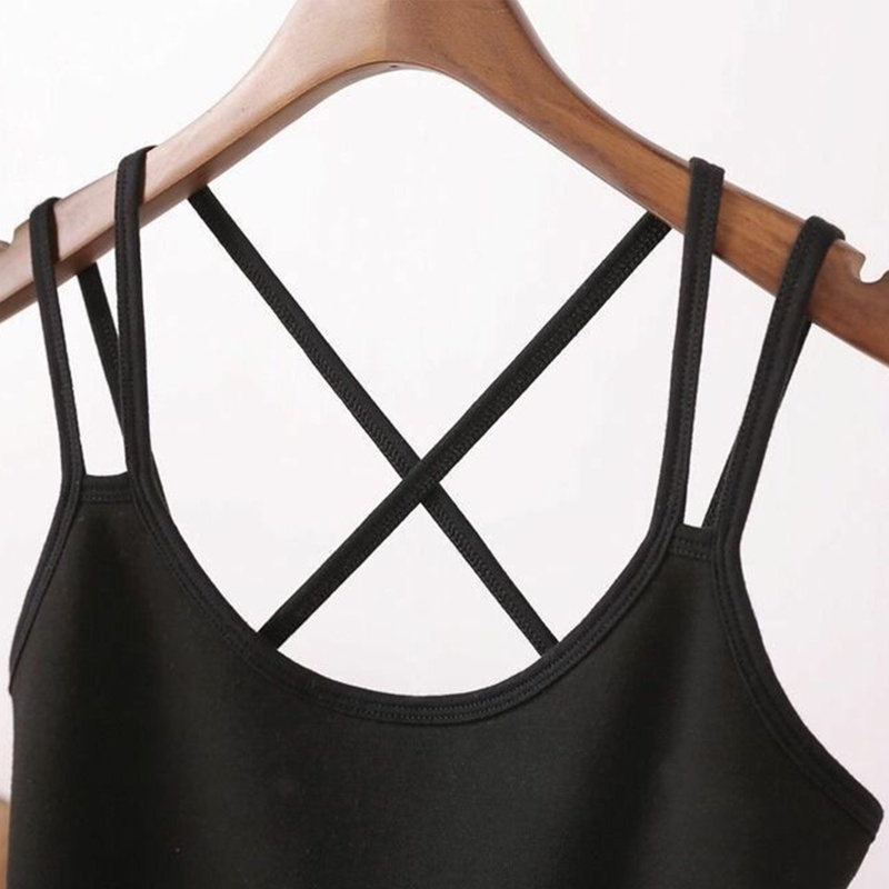 Women's Solid Crop Tops Summer All-matching Camisole for Tank  with Double