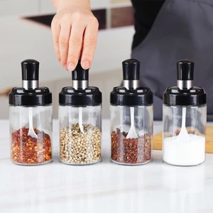 Hũ Đựng Gia Vị Thủy Tinh Kèm Thìa Thông Minh
