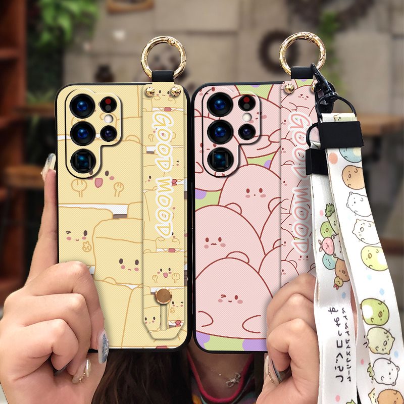 Ốp Điện Thoại Silicone Mềm Thiết Kế Thời Trang Có Dây Đeo Cho Samsung Galaxy S22 Ultra