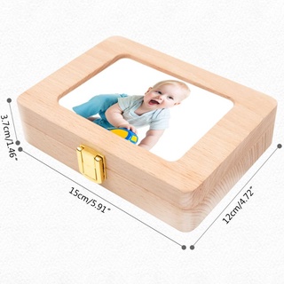 DE Organizer Lưu trữ răng sữa Khung ảnh Hộp răng rụng tóc cho thai nhi