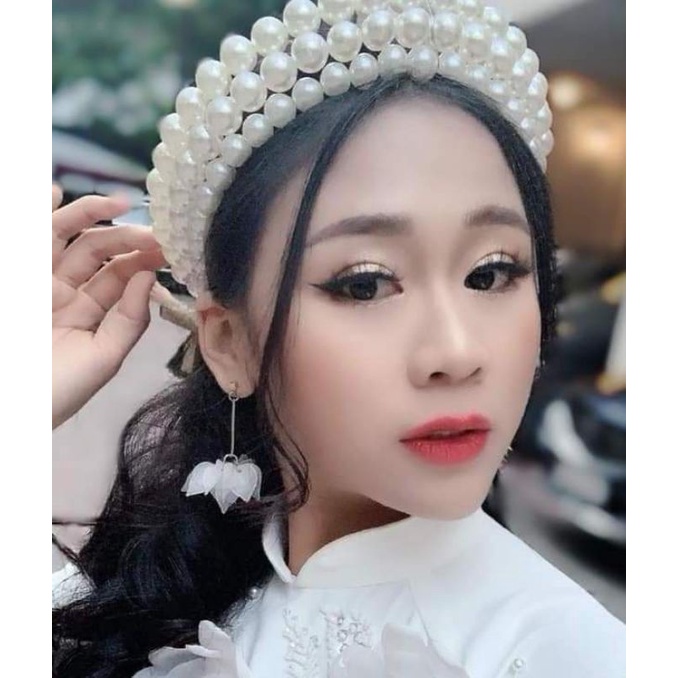 Cài tóc biểu diễn ngọctrai 3 tầng hàng thủ công, cài tóc múa hiện đại